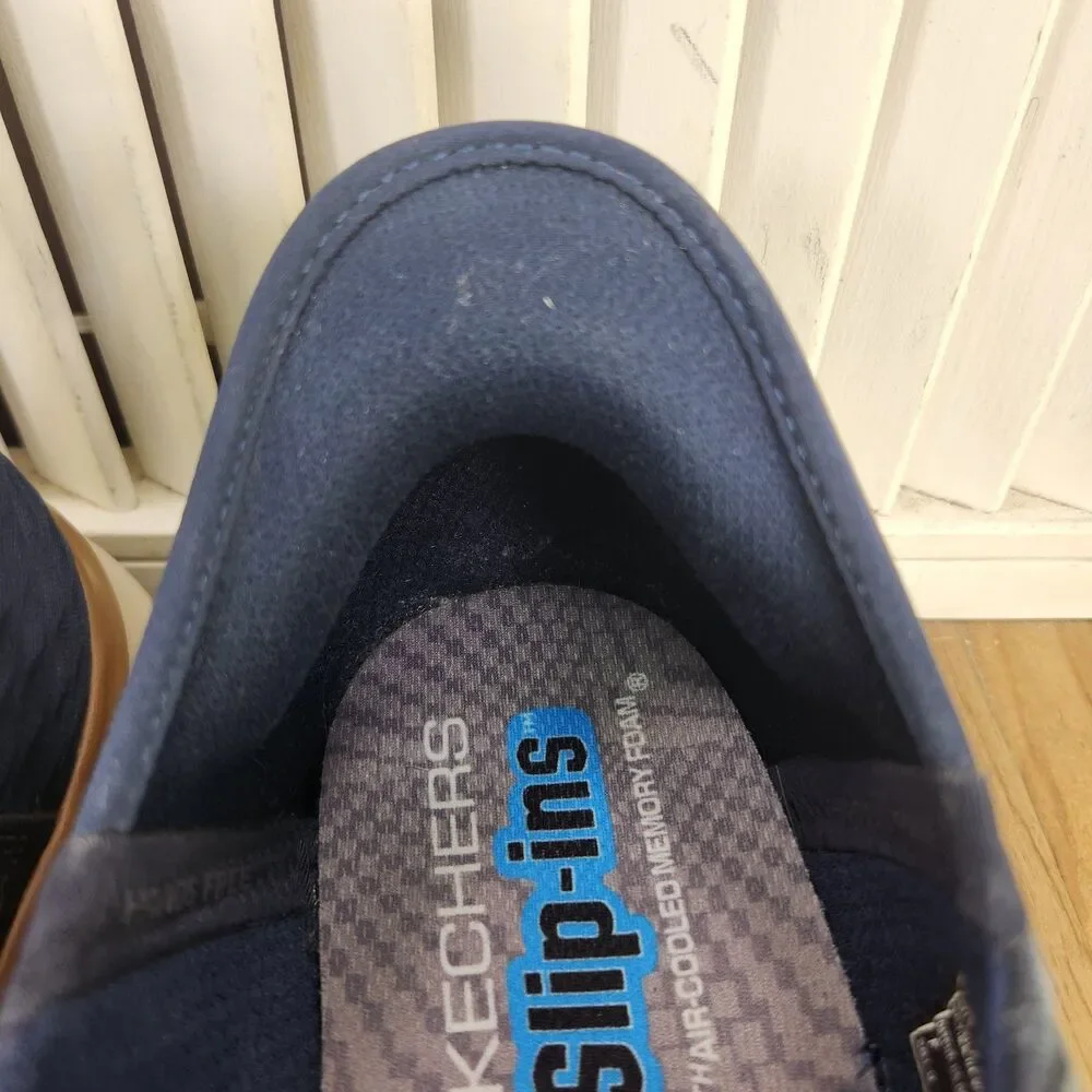 Skechers Slip-Ins RF Hasting Niko Hands Free Shoes Men's 11 Navy Casual Sneakers